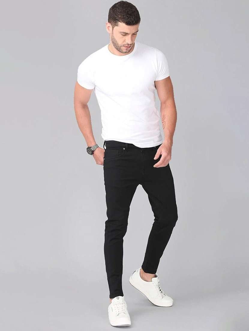 men plain mid rise full length jeans - 22343537 -  Standard Image - 2