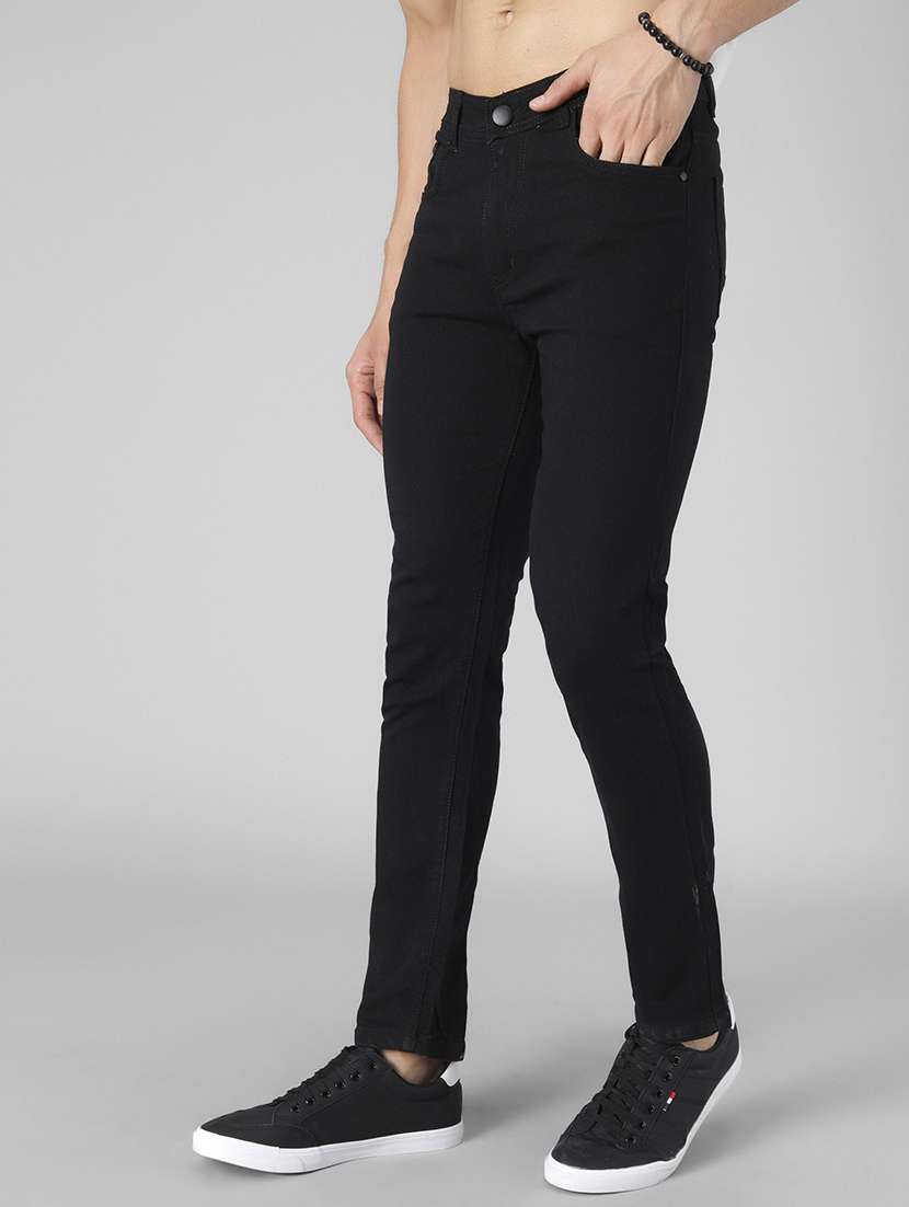 men plain mid rise full length jeans - 22343547 -  Standard Image - 2