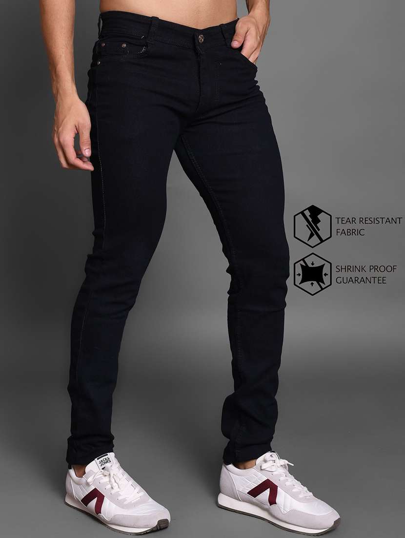 men plain mid rise full length jeans - 22343655 -  Standard Image - 2