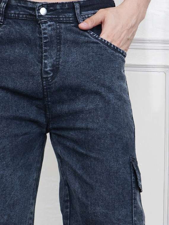 men washed mid rise denim cargo - 22343873 -  Standard Image - 2