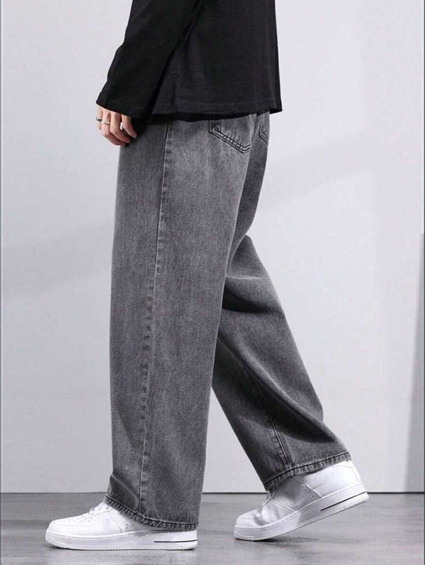 men solid mid rise baggy jeans  - 22343902 -  Standard Image - 2