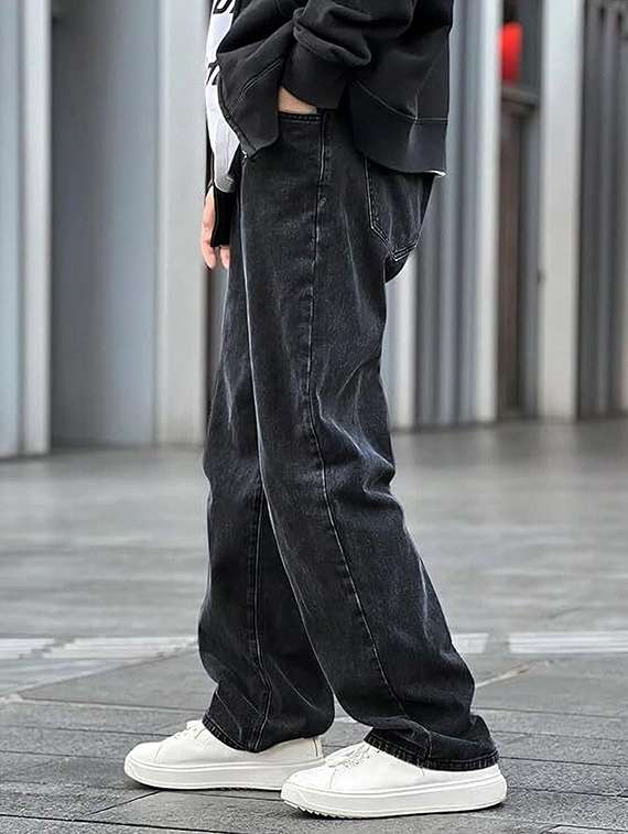 men solid mid rise baggy jeans  - 22343907 -  Standard Image - 2