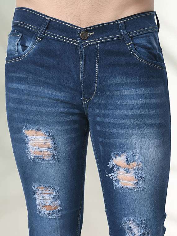 men distress mid rise full length slim fit jeans - 22344066 -  Standard Image - 2