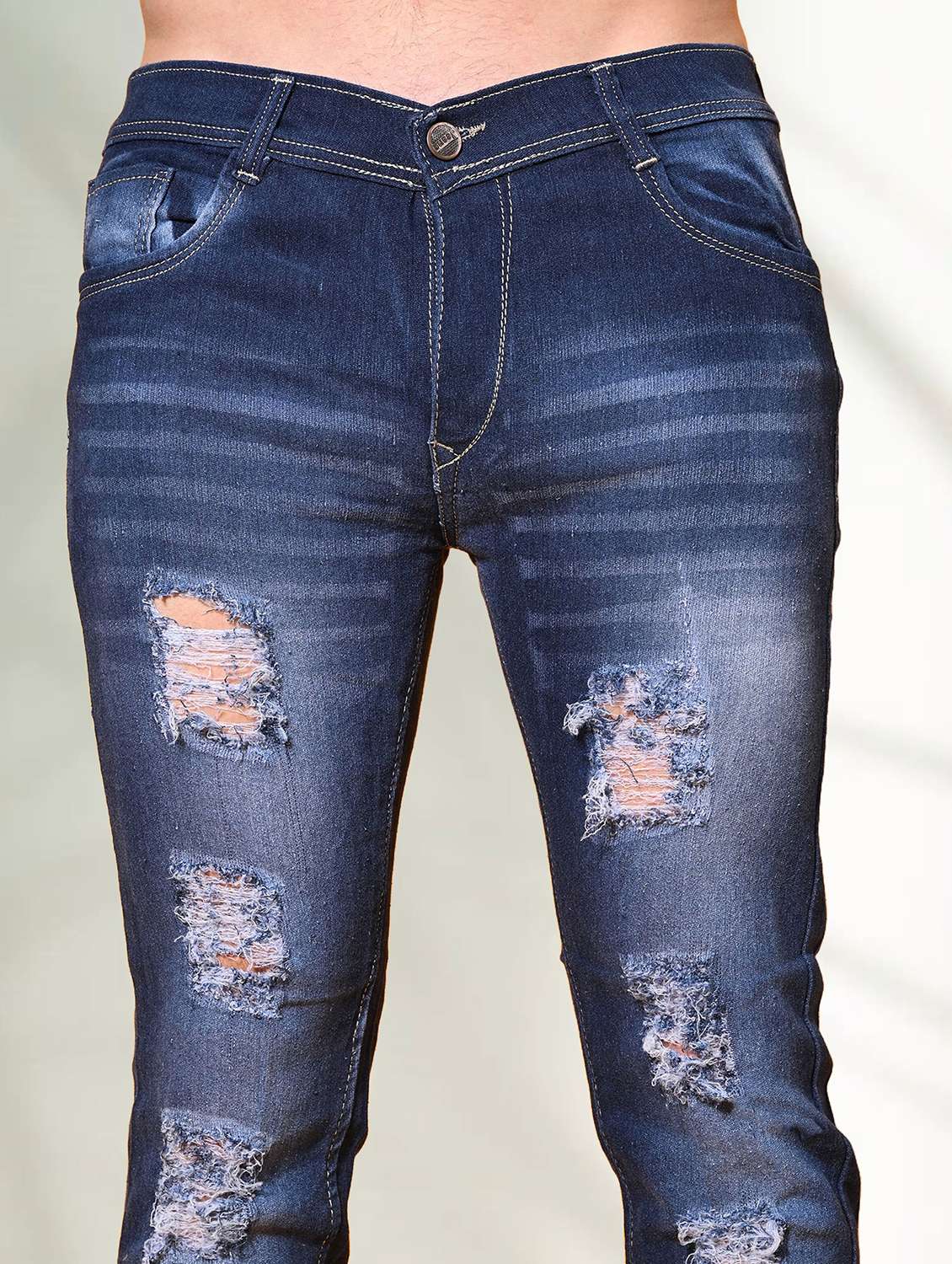 men distress mid rise full length slim fit jeans - 22344068 -  Standard Image - 2
