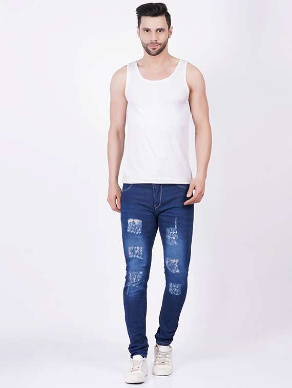 men distress mid rise full length jeans - 22344110 -  Standard Image - 2