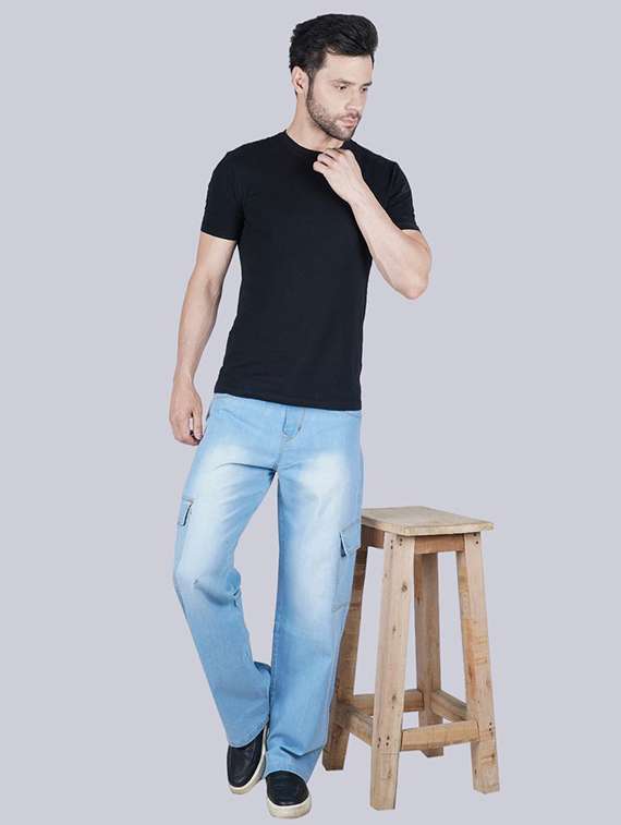 men washed mid rise denim cargo - 22344120 -  Standard Image - 2