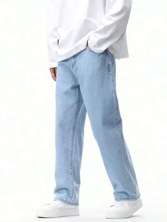 men plain mid rise full length denim jeans - 22344171 -  Standard Image - 2