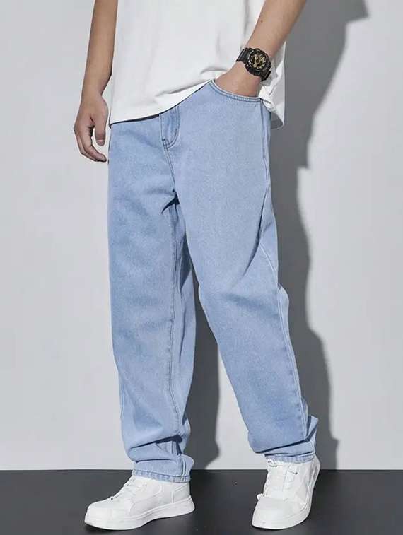 men plain mid rise full length jeans - 22344182 -  Standard Image - 2
