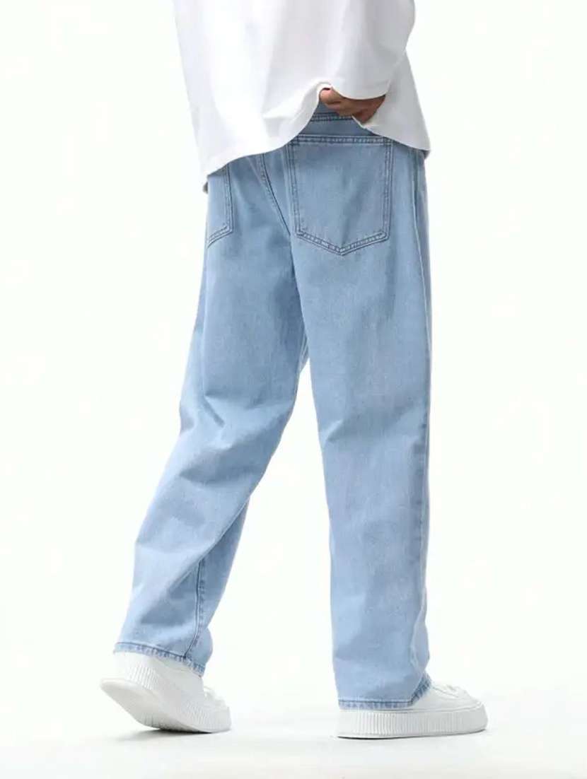 men plain mid rise full length jeans - 22344183 -  Standard Image - 2