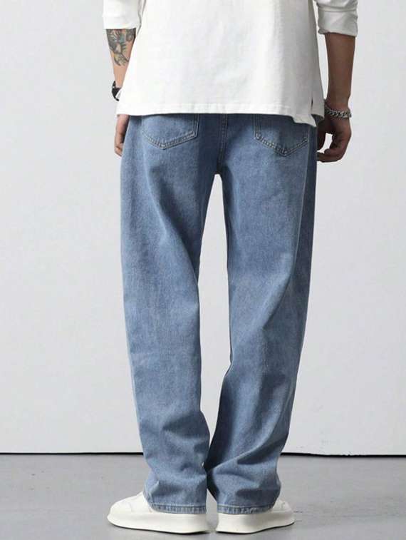men plain mid rise full length jeans - 22344199 -  Standard Image - 2