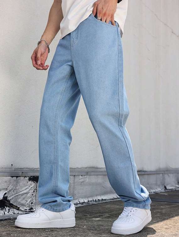 men plain mid rise full length jeans - 22344245 -  Standard Image - 2