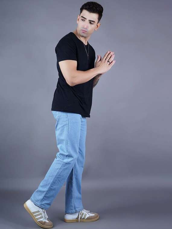 men plain mid rise full length jeans - 22344249 -  Standard Image - 2