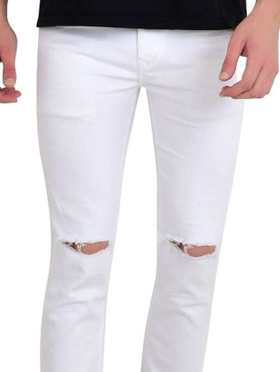 men slash knee mid rise full length jeans - 22344377 -  Standard Image - 2