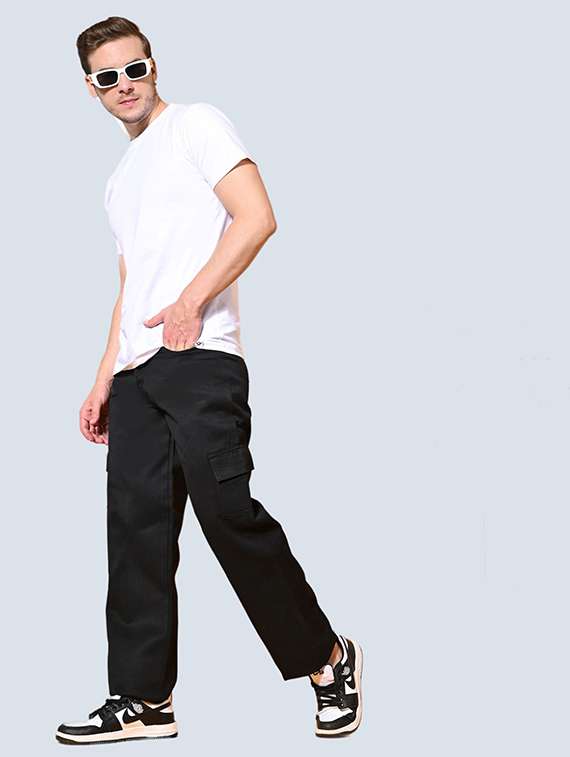 men solid mid rise denim cargo - 22344413 -  Standard Image - 2