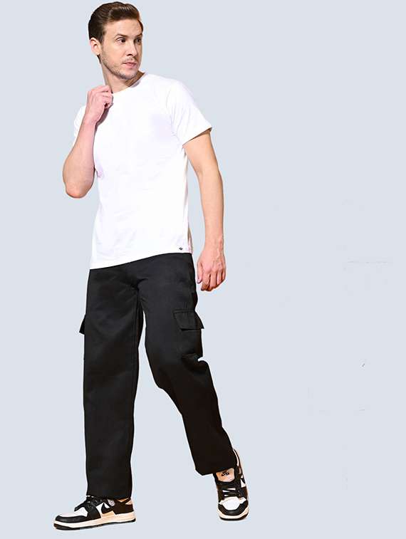 men solid mid rise denim cargo - 22344414 -  Standard Image - 2