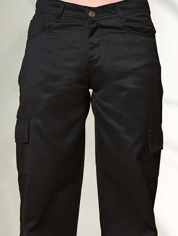 men solid mid rise relaxed fit cargo - 22344415 -  Standard Image - 2