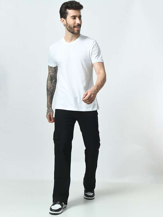 men solid mid rise relaxed fit cargo - 22344433 -  Standard Image - 2