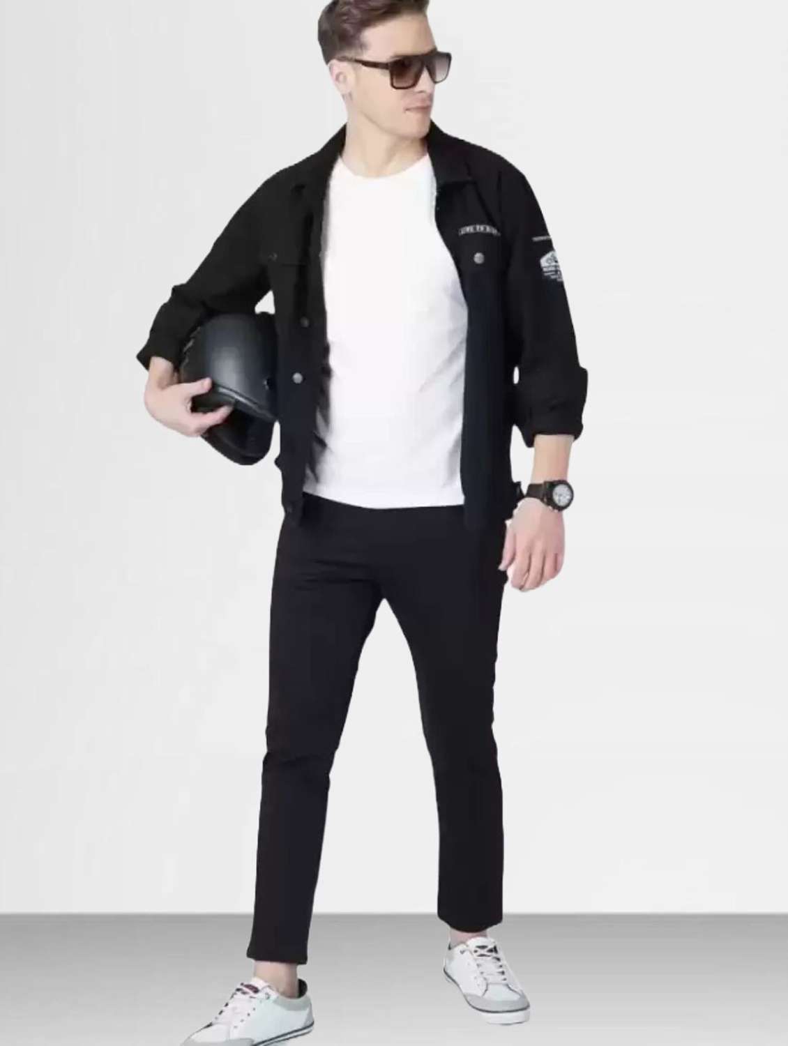 men plain mid rise full length slim fit jeans - 22344555 -  Standard Image - 2