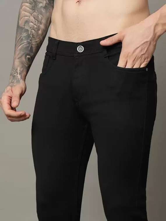 men plain mid rise full length slim fit jeans - 22344612 -  Standard Image - 2
