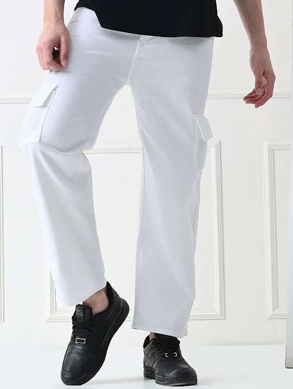 men solid mid rise denim cargo - 22344685 -  Standard Image - 2