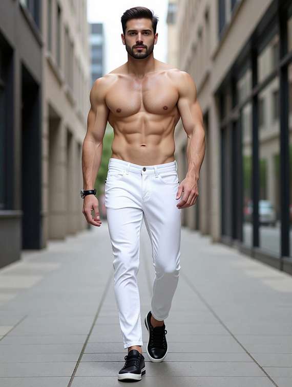 men plain mid rise full length jeans - 22344904 -  Standard Image - 2