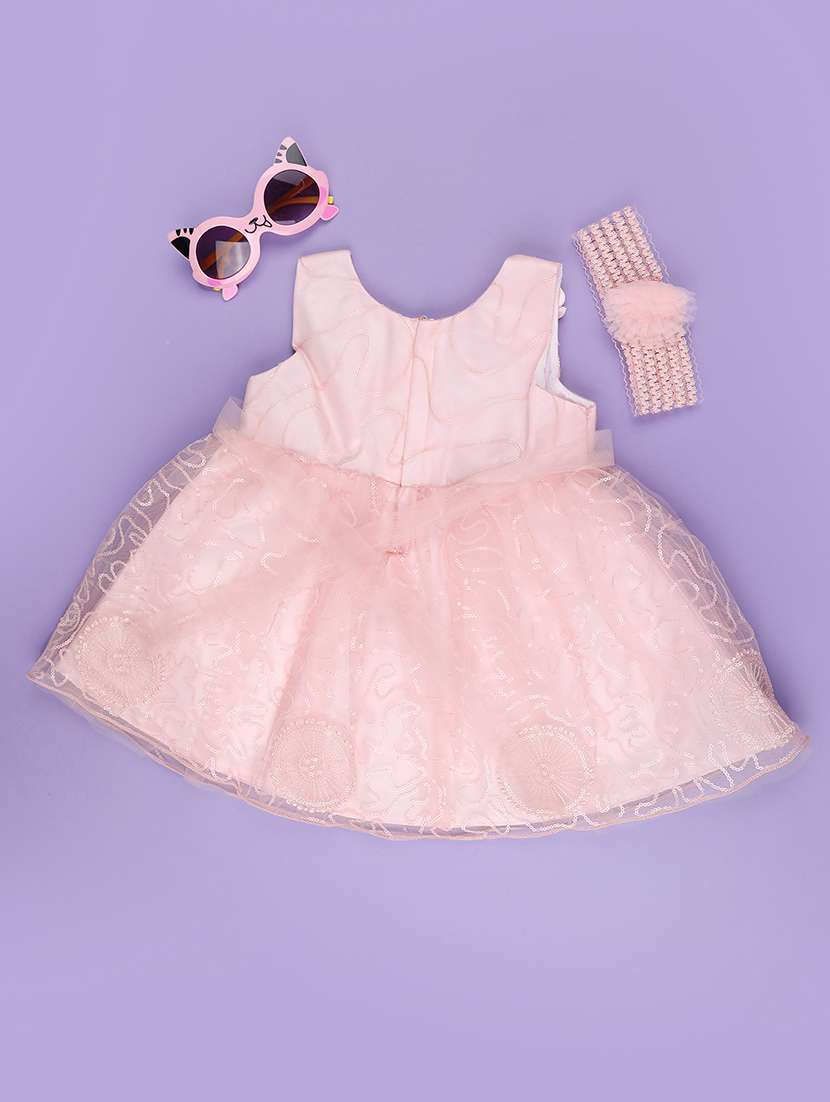 peach cotton infant frock - 22345157 -  Standard Image - 2