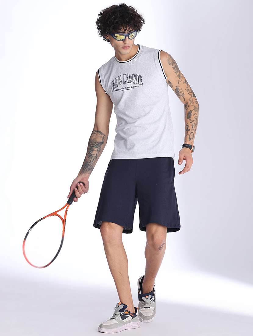 men printed sleeveless t-shirt and shorts set - 22345173 -  Standard Image - 2