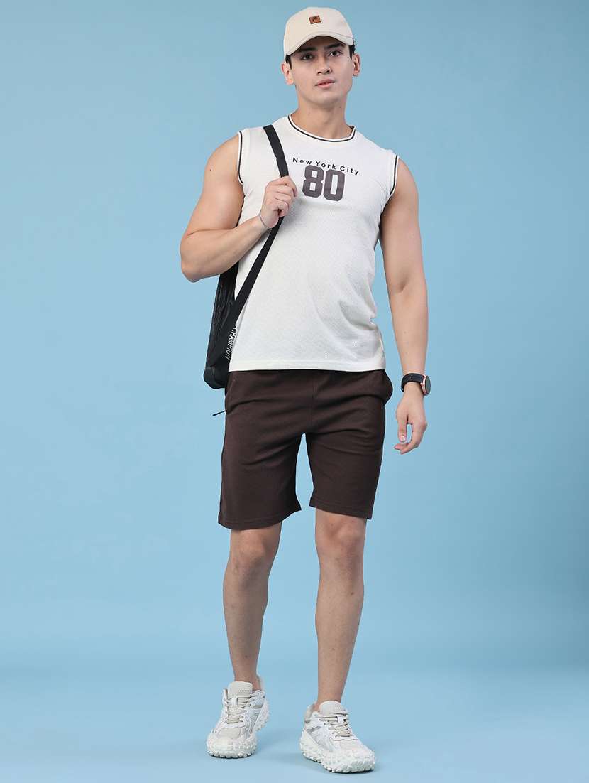 men printed sleeveless t-shirt and shorts co-ord set - 22345174 -  Standard Image - 2