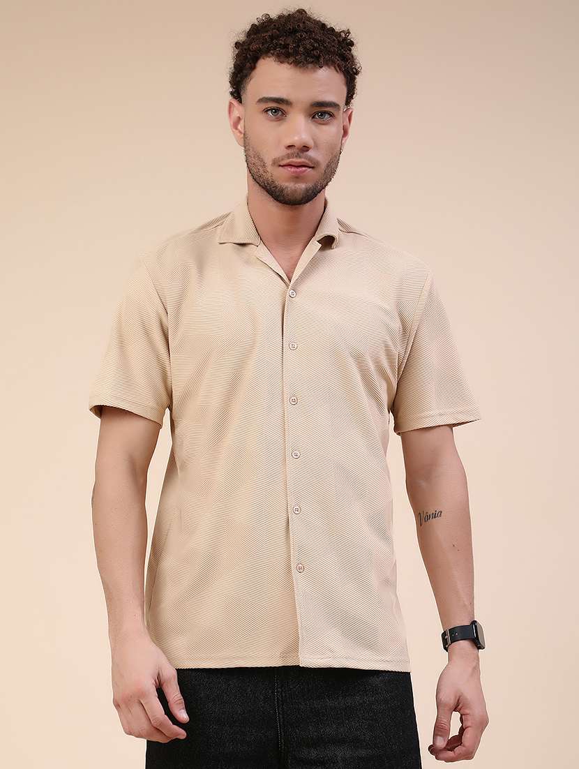 men self design short sleeve regular fit casual shirt - 22345516 -  Standard Image - 2