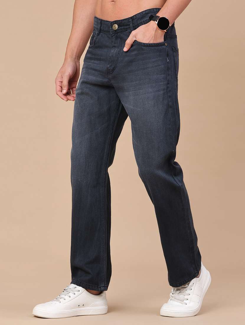 men washed mid rise full length straight jeans - 22345609 -  Standard Image - 2