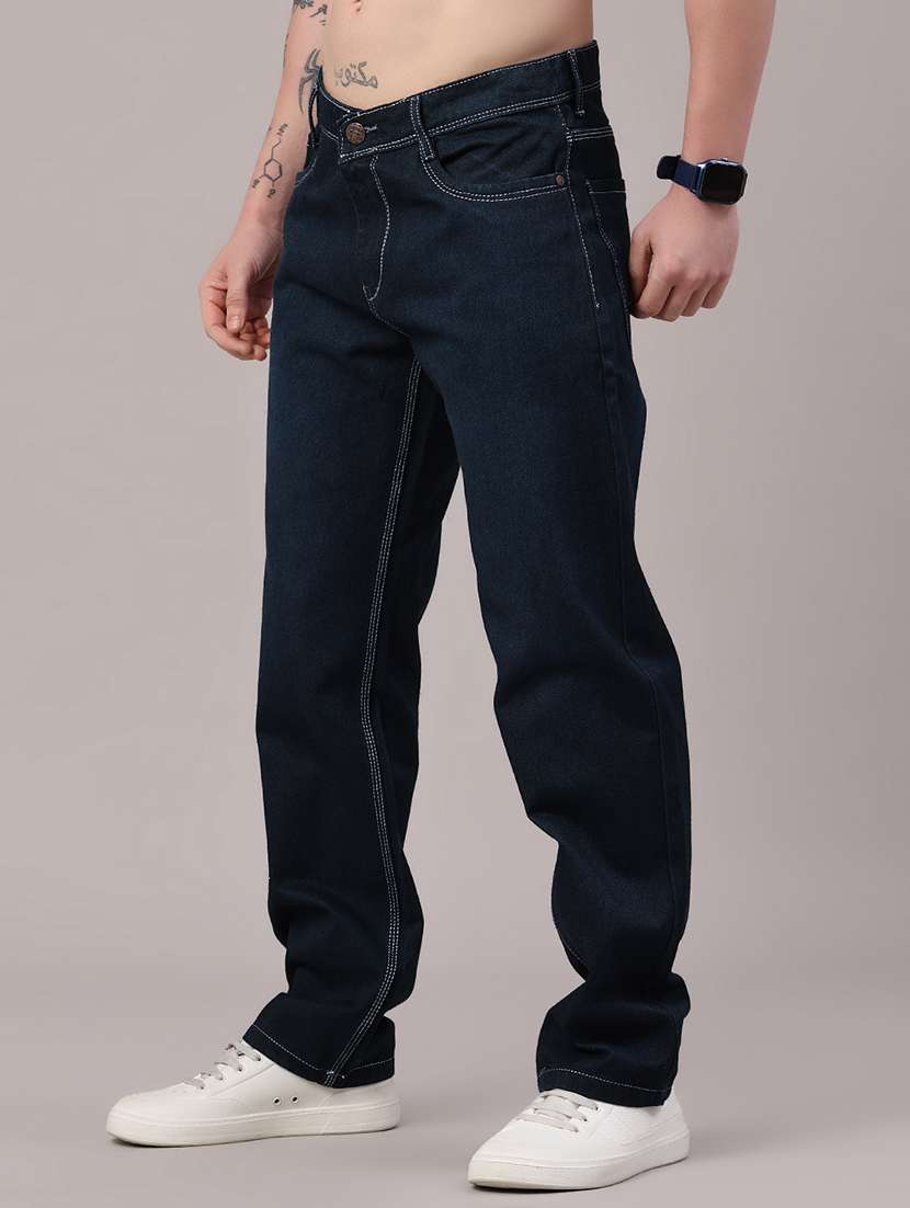 men plain mid rise full length relaxed fit jeans - 22345610 -  Standard Image - 2