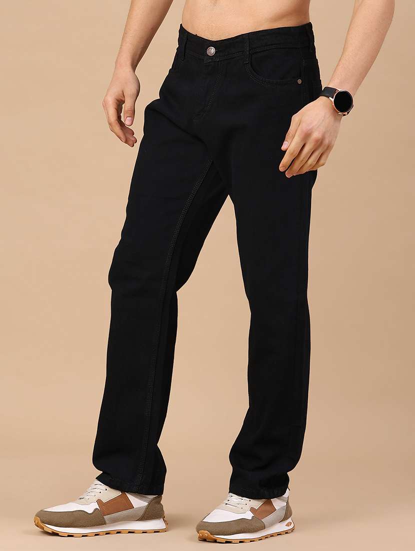 men plain mid rise full length relaxed fit jeans - 22345611 -  Standard Image - 2