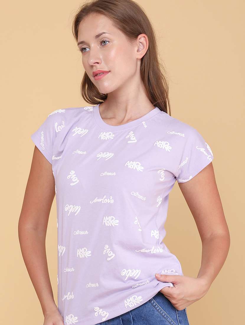 lavender cotton placement print tshirt - 22345685 -  Standard Image - 2