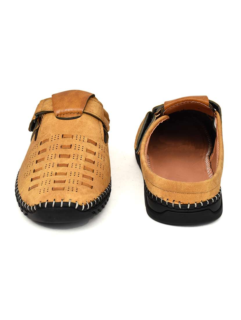 men tan slip on sandal - 22345762 -  Standard Image - 2