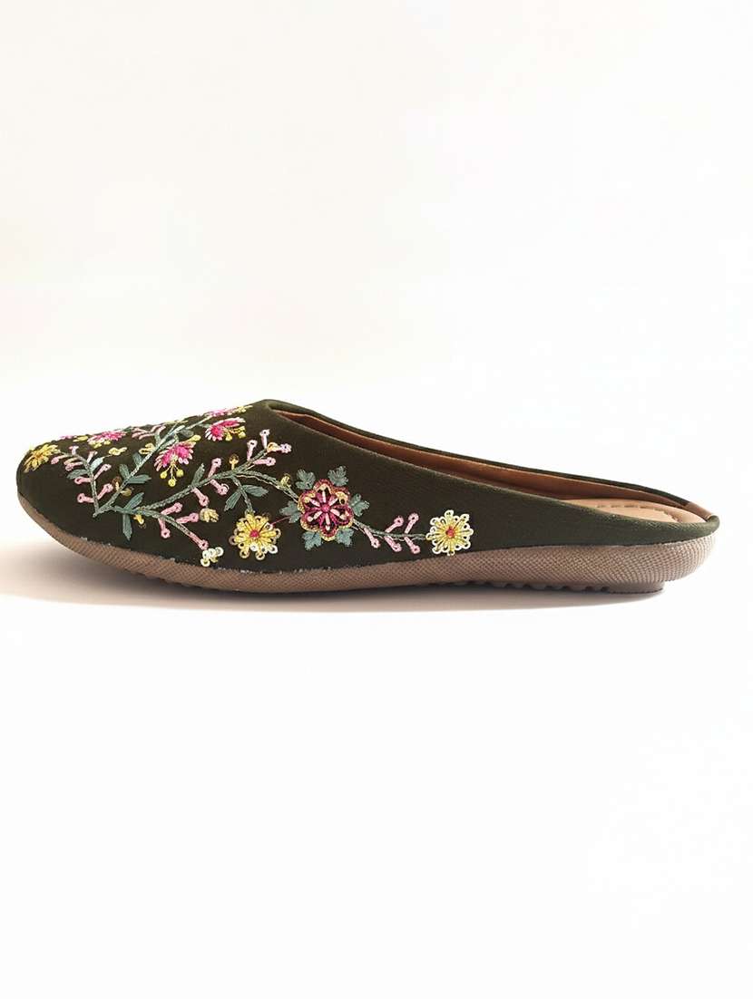 women embroidered slip on flat mules - 22345799 -  Standard Image - 2
