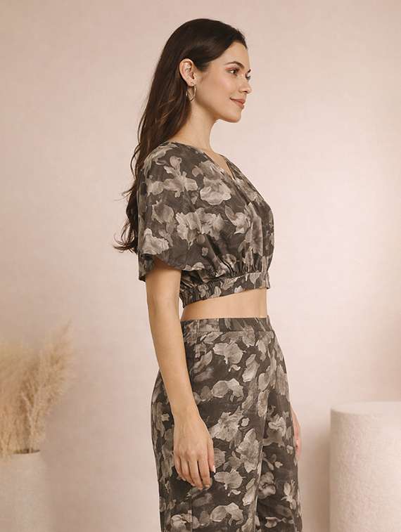 women printed top and palazzo co-ord set - 22345816 -  Standard Image - 2