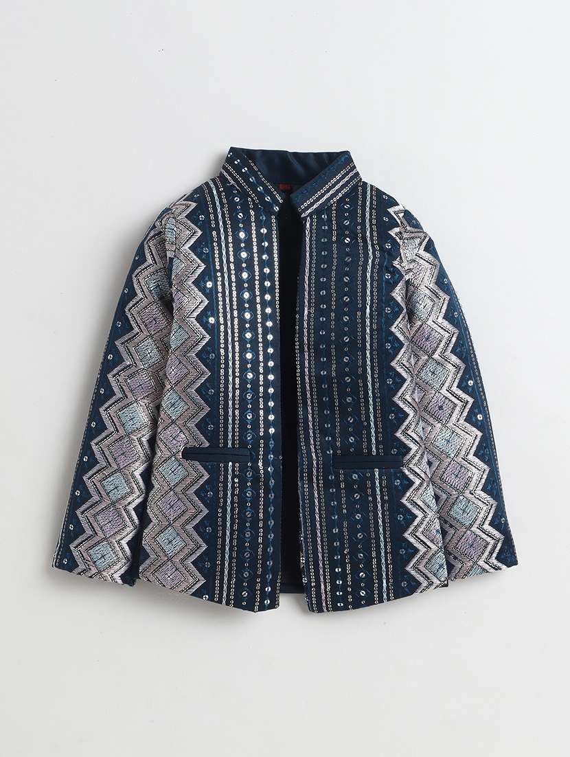 boys embroidered long sleeve sherwani set - 22345912 -  Standard Image - 2