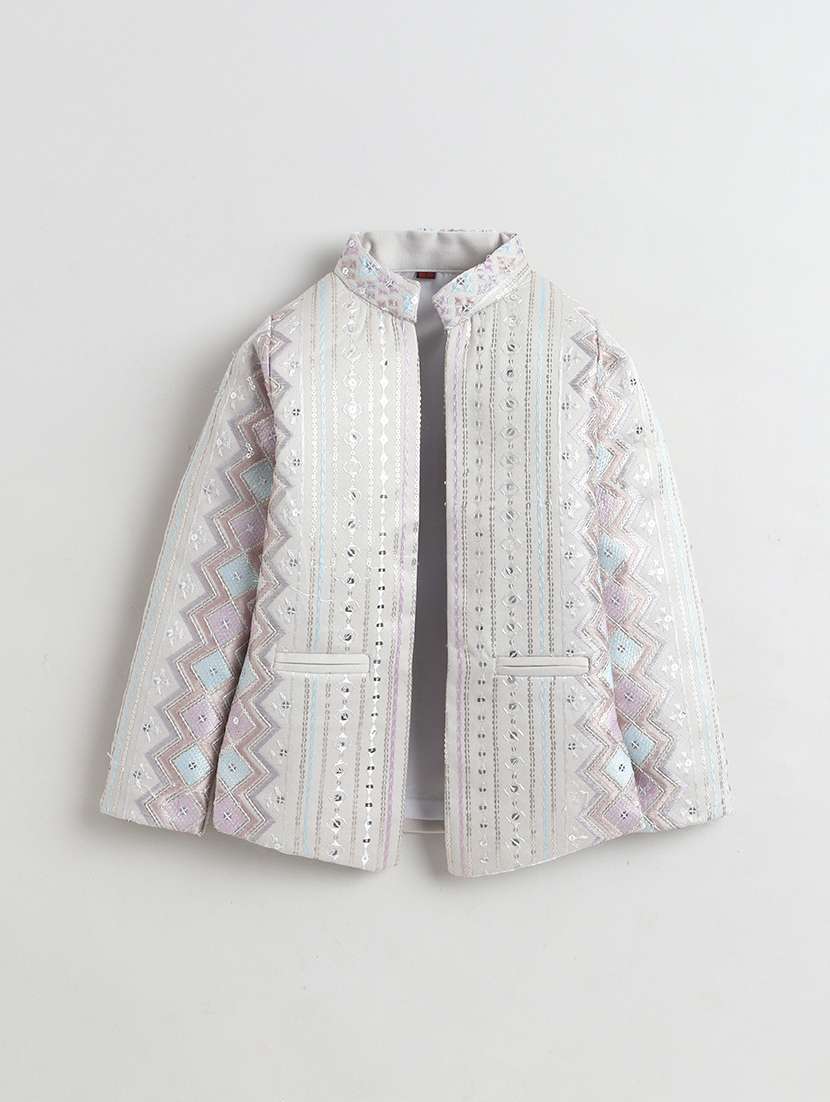 boys embroidered long sleeve sherwani set - 22345914 -  Standard Image - 2