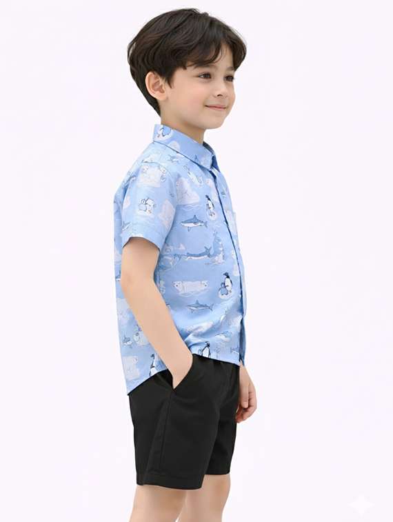 boys printed shirt and shorts set - 22345957 -  Standard Image - 2
