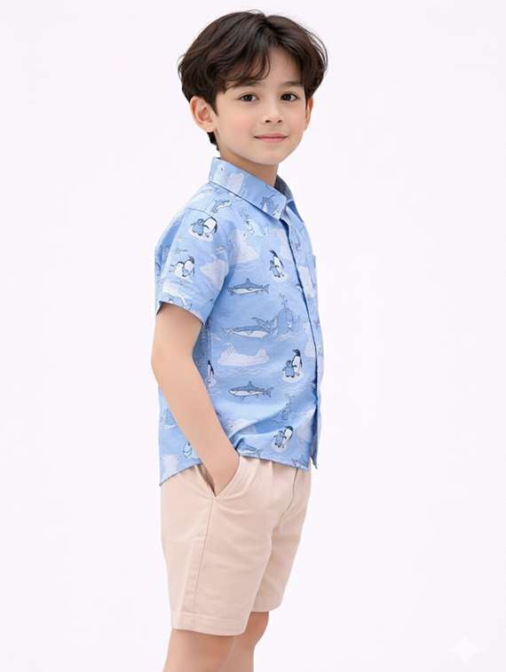 boys printed shirt and shorts set - 22345959 -  Standard Image - 2
