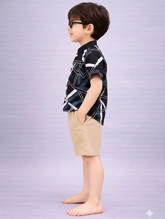 Boys Printed Shirt And Shorts Set - 22345991 -  Standard Image - 2