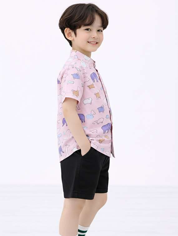 Boys Printed Shirt And Shorts Set - 22346011 -  Standard Image - 2