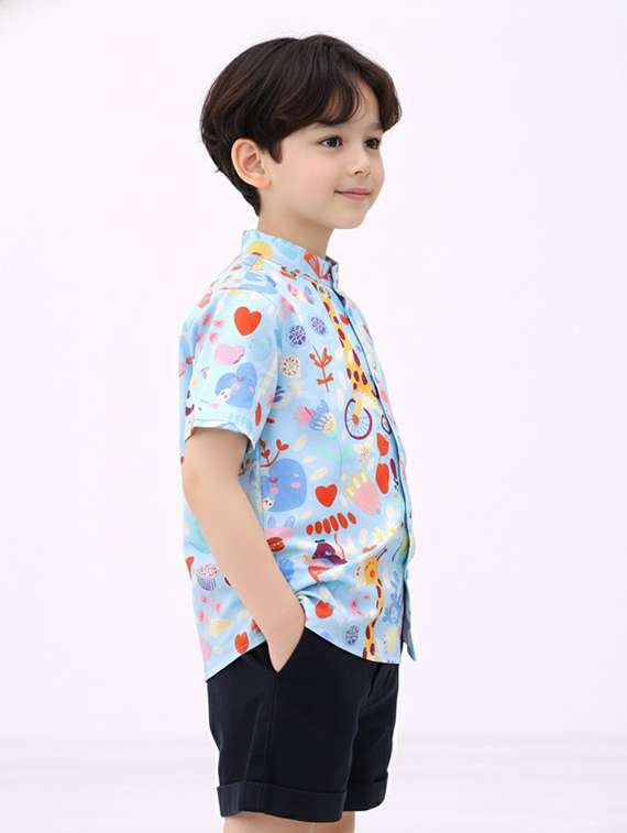 boys printed shirt and shorts set - 22346014 -  Standard Image - 2