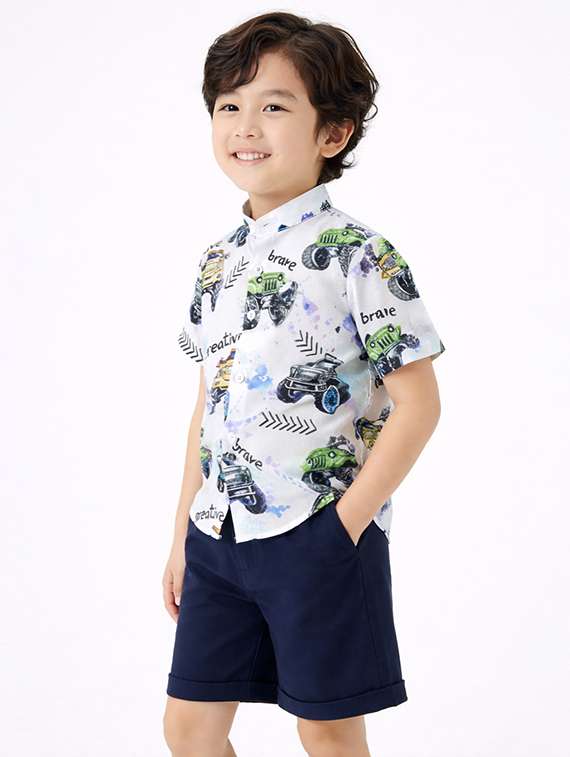 boys printed shirt and shorts set - 22346031 -  Standard Image - 2