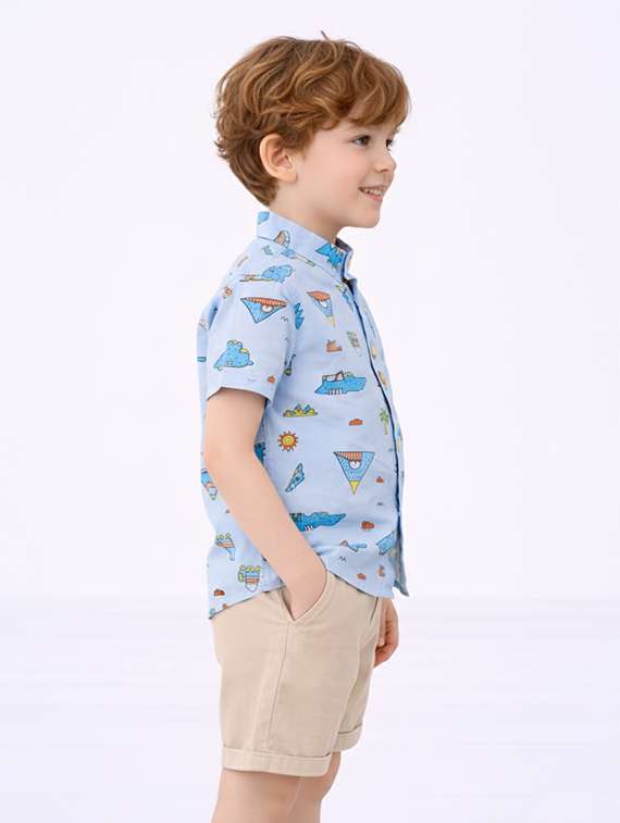 boys printed shirt and shorts set - 22346066 -  Standard Image - 2