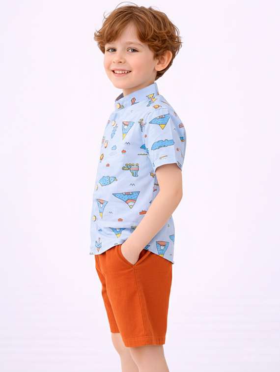 boys printed shirt and shorts set - 22346067 -  Standard Image - 2