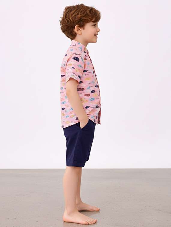 boys printed shirt and shorts set - 22346073 -  Standard Image - 2