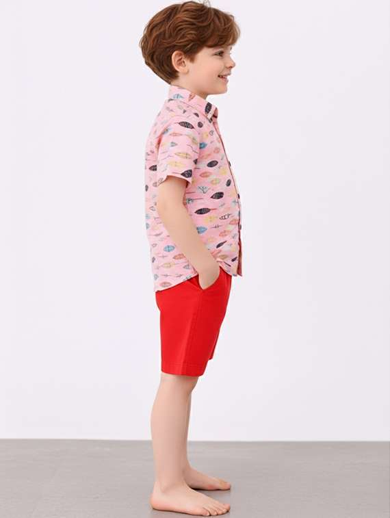 boys printed shirt and shorts set - 22346076 -  Standard Image - 2