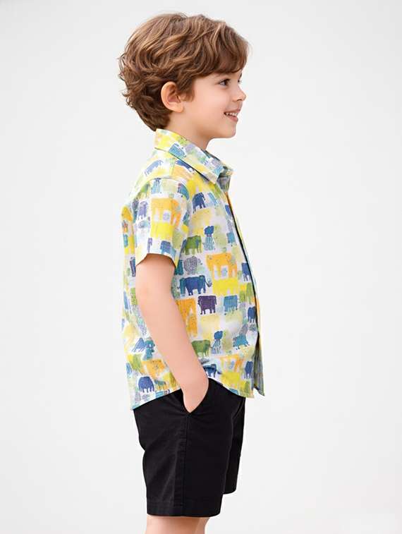 boys printed shirt and shorts set - 22346085 -  Standard Image - 2