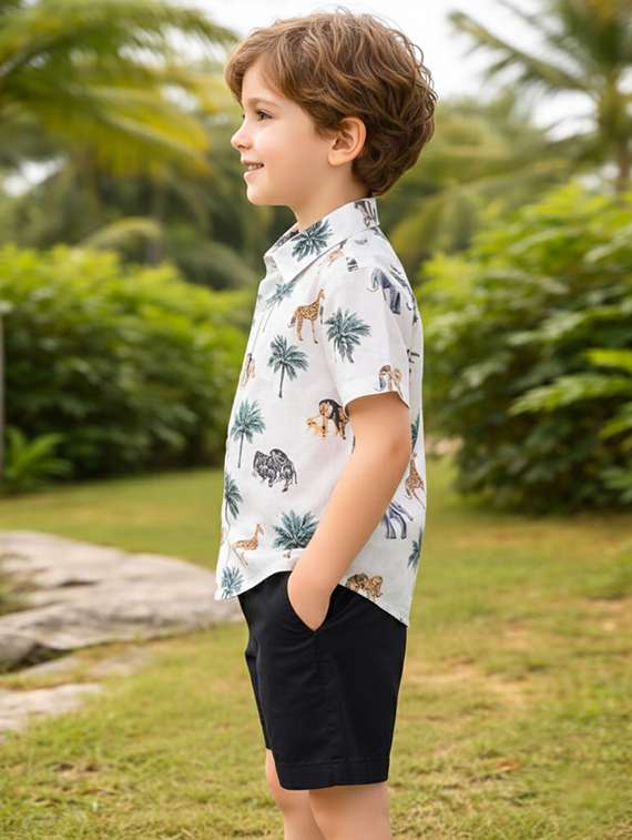 boys printed shirt and shorts set - 22346089 -  Standard Image - 2